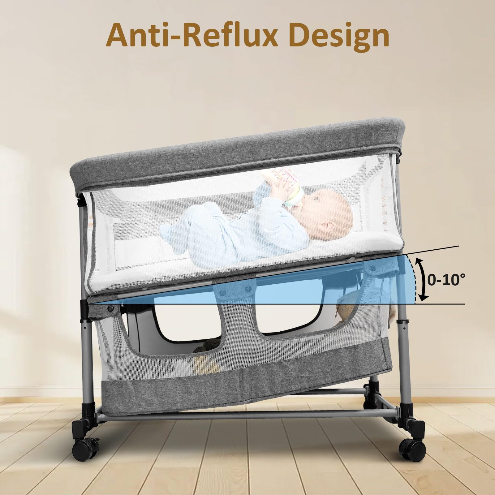 Cheermomo twin bassinet storage basket organizes diapers and essentials