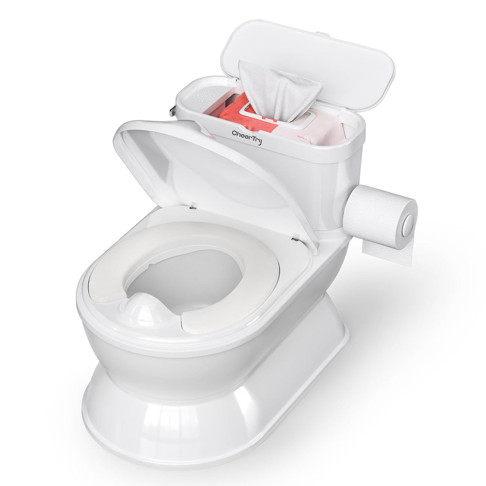 CheerTry 2-in-1 toddler potty with flushing sound to boost training engagement.