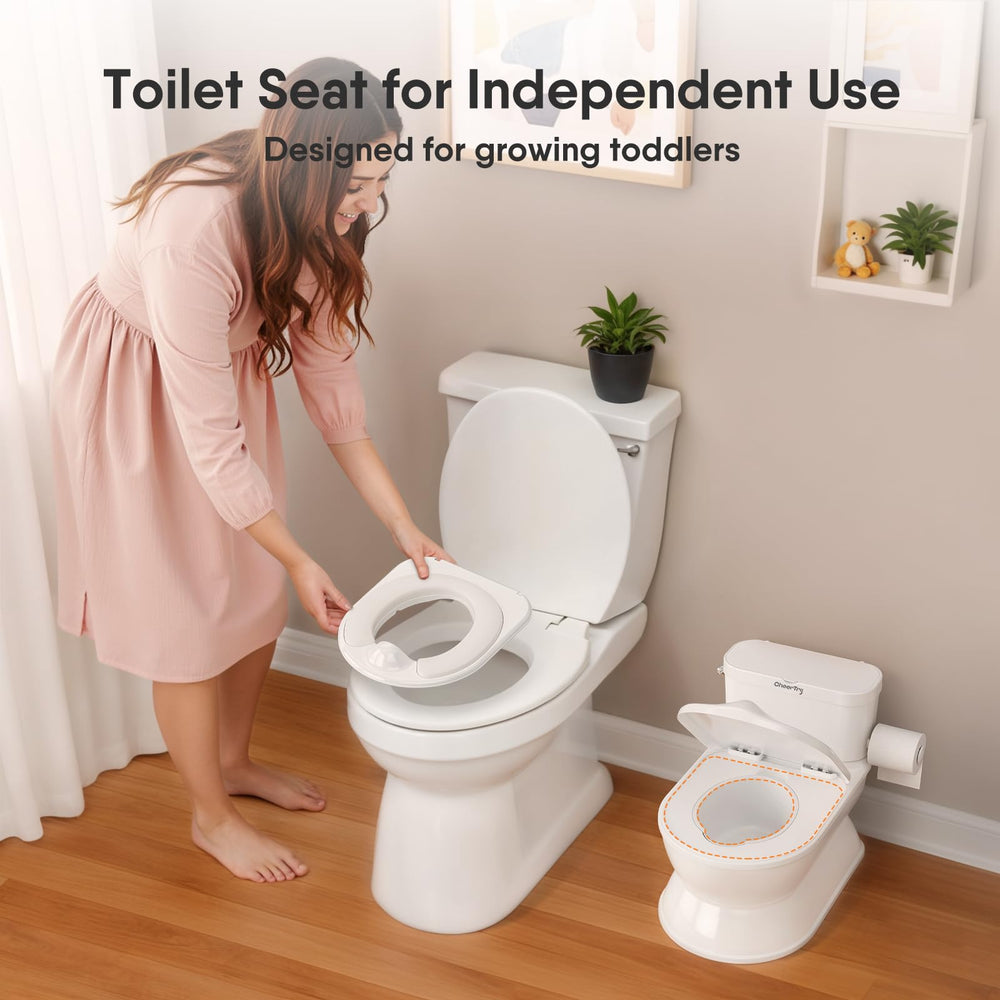 CheerTry 2-in-1 toddler potty larger anti-slip base provides stability.