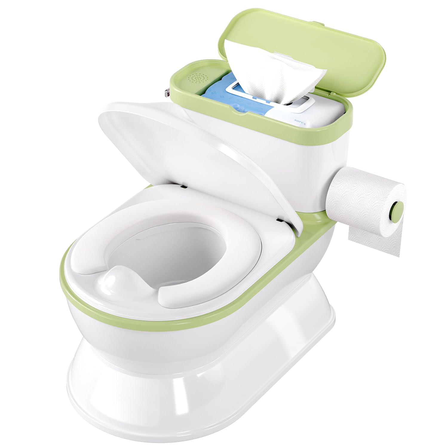 CheerTry 2in1 potty larger chair in green for stable seating during training.
