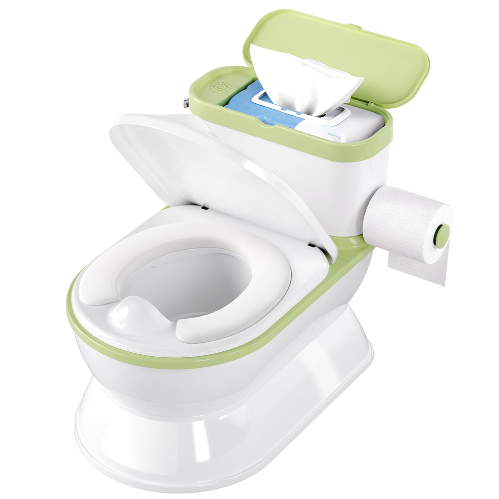 CheerTry 2in1 potty larger chair in green for stable seating during training.