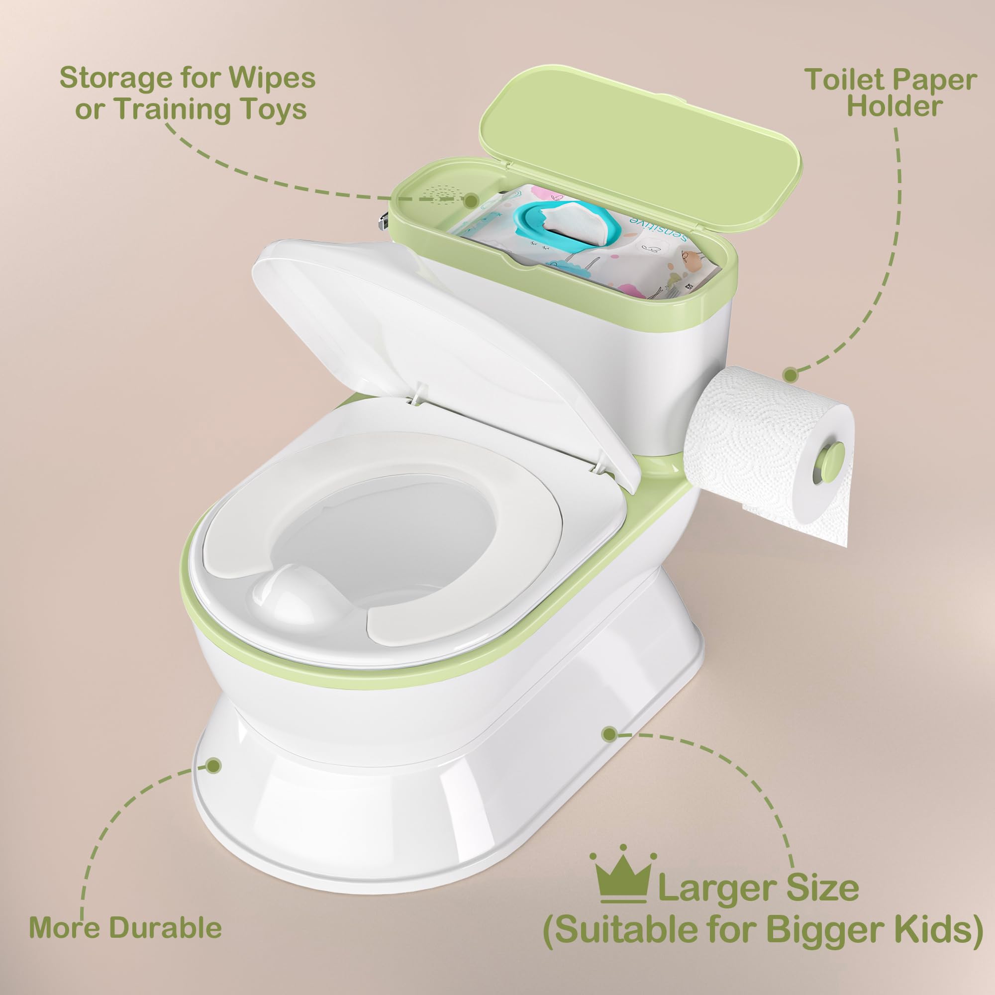 CheerTry anti-slip base in green helps reduce shifting on bathroom floors.