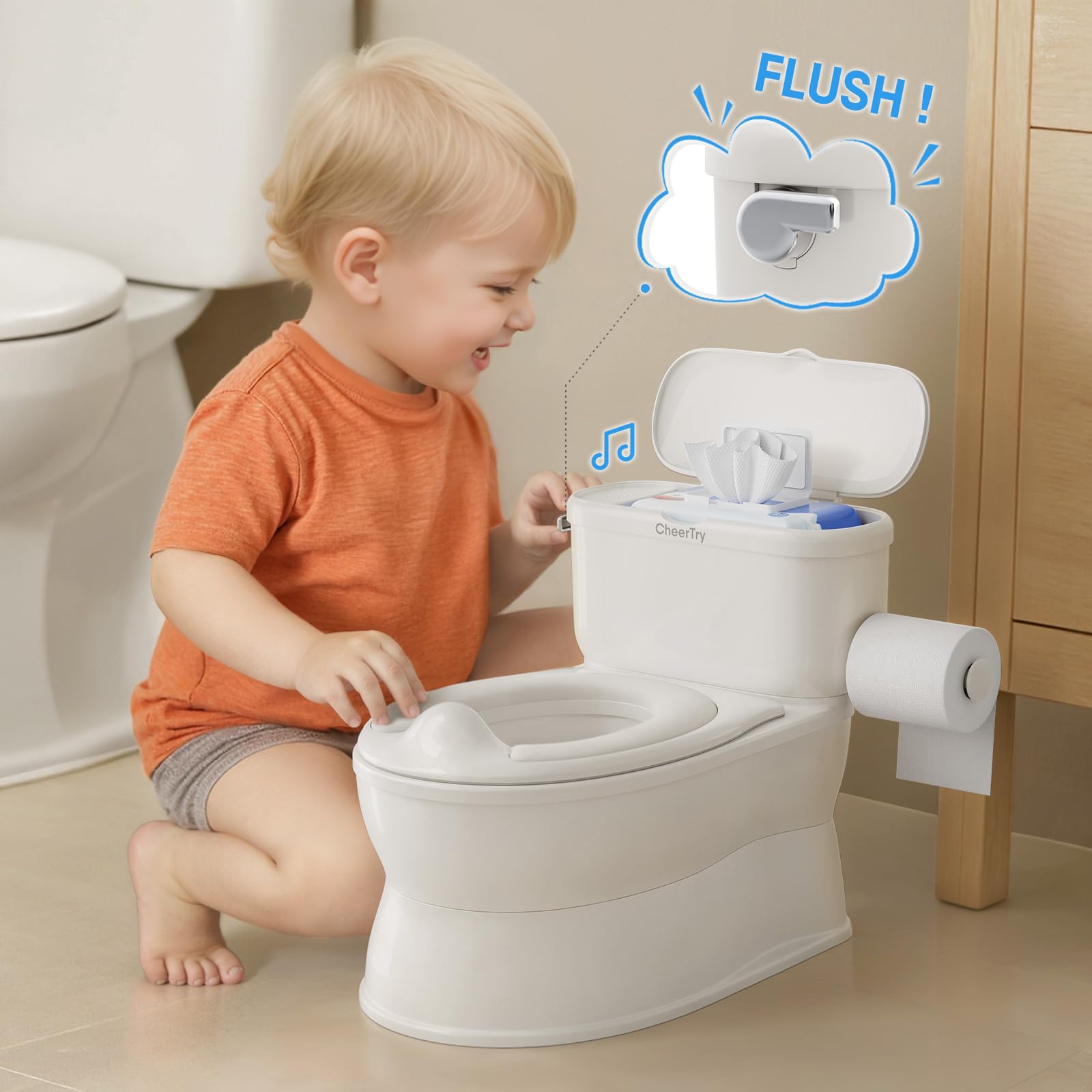 CheerTry potty with detachable training seat for easy transitions.