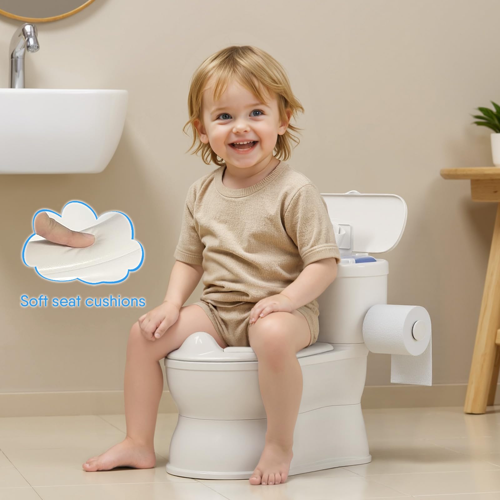 CheerTry flushing sound feature enhances interactive potty sessions.