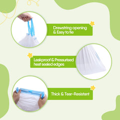 CheerTry Potty Liner with drawstring seal simplifies quick, tidy bathroom cleanup.