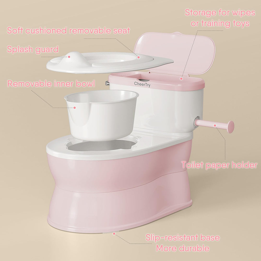 CheerTry removable potty bowl makes cleaning fast and hygienic.