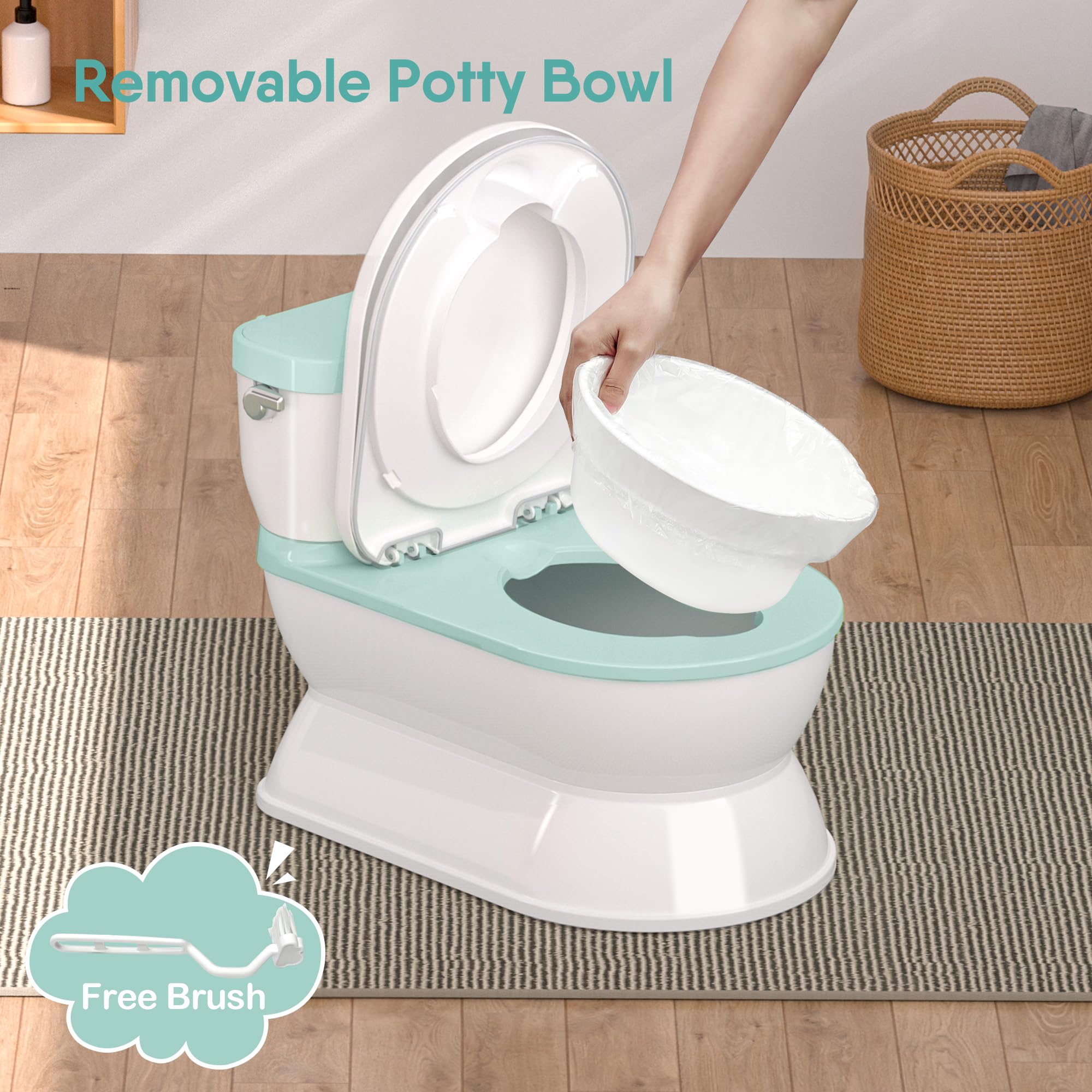 CheerTry removable soft-seat shown for comfort and easy adult-toilet switch.
