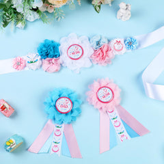 Cheerupp golf-themed baby shower sash shown with coordinated decor.