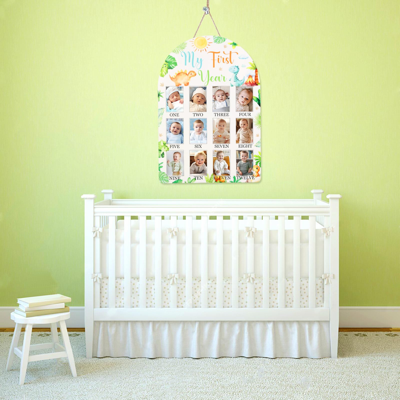 Cheerupp monthly frames with a playful dinosaur design for baby milestones.