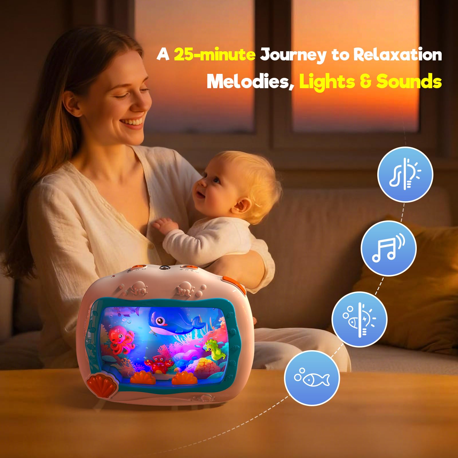 Cheffun Baby Aquarium Toy four-modes for customizable soothing sessions