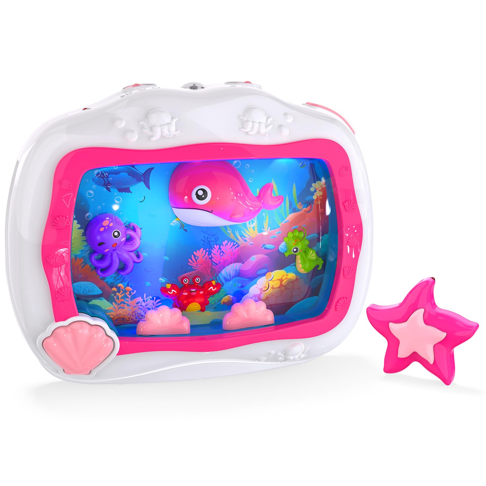Cheffun Baby Aquarium Toy remote control engages soothing playback from afar for calm nights.