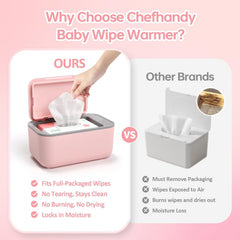 Chefhandy 2-in-1 design combines warmer and dispenser for convenience.