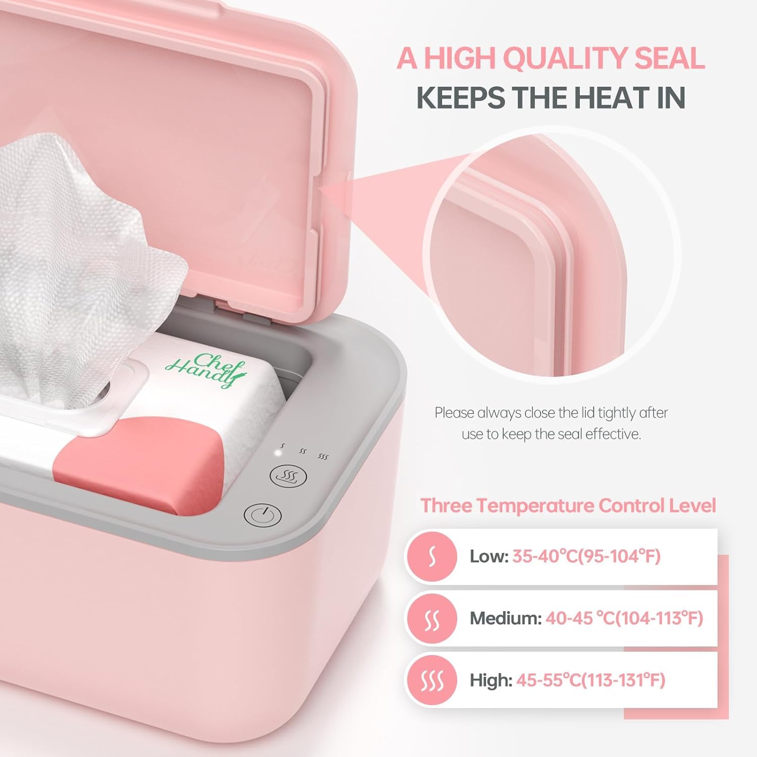 Chefhandy operations run quietly, under 20 dB, minimizing baby disturbance.