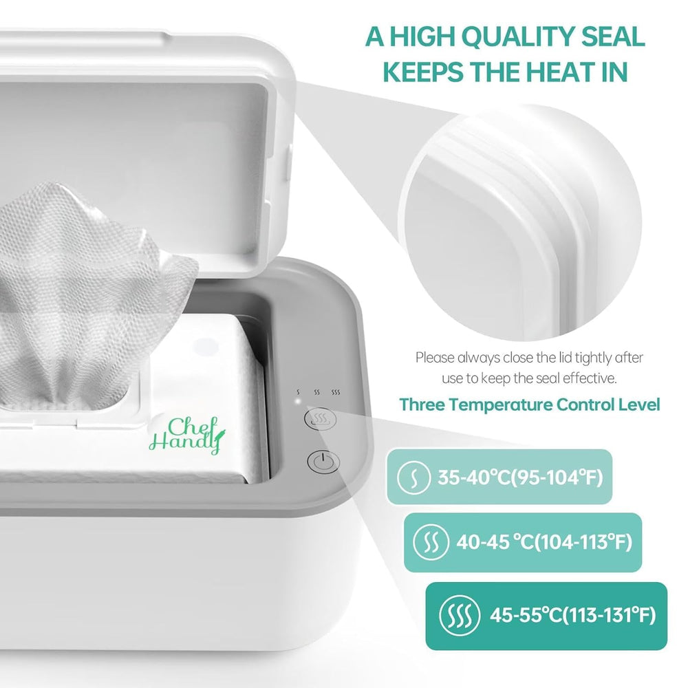 Chefhandy Baby Wipe Warmer side view highlights compact design for small spaces