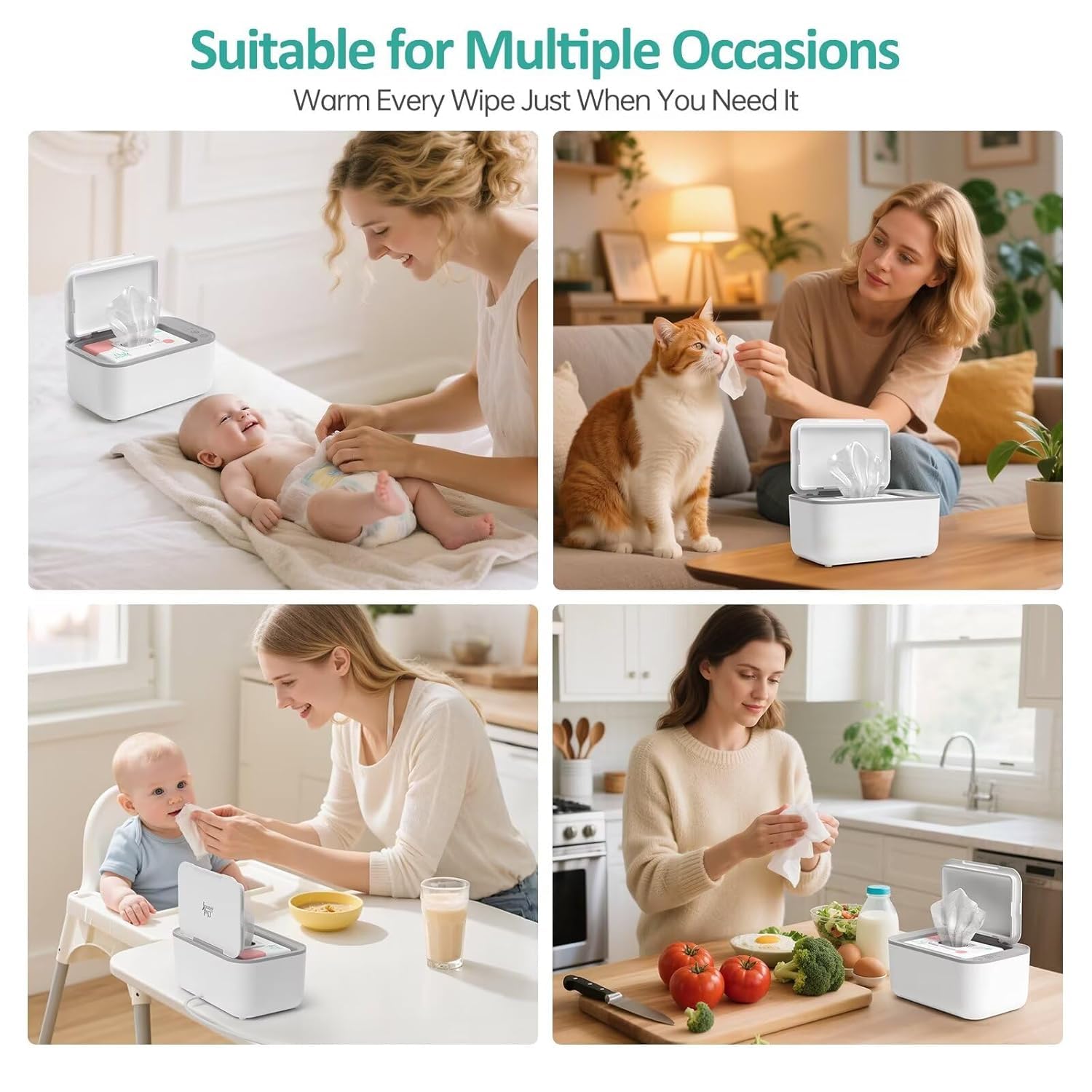 Chefhandy Baby Wipe Warmer temperature modes show low, medium, and high options