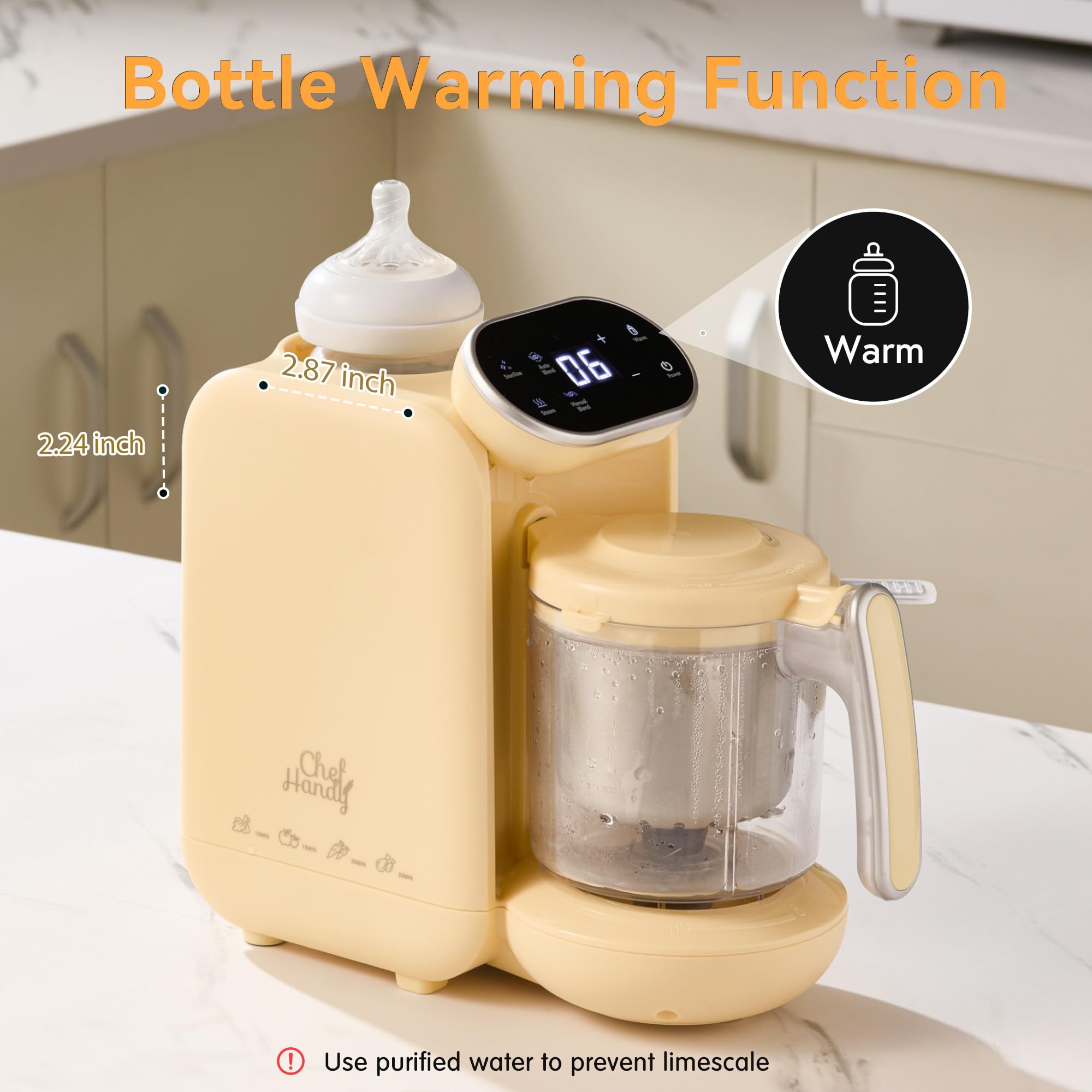 Chefhandy compact yellow design saves counter space.