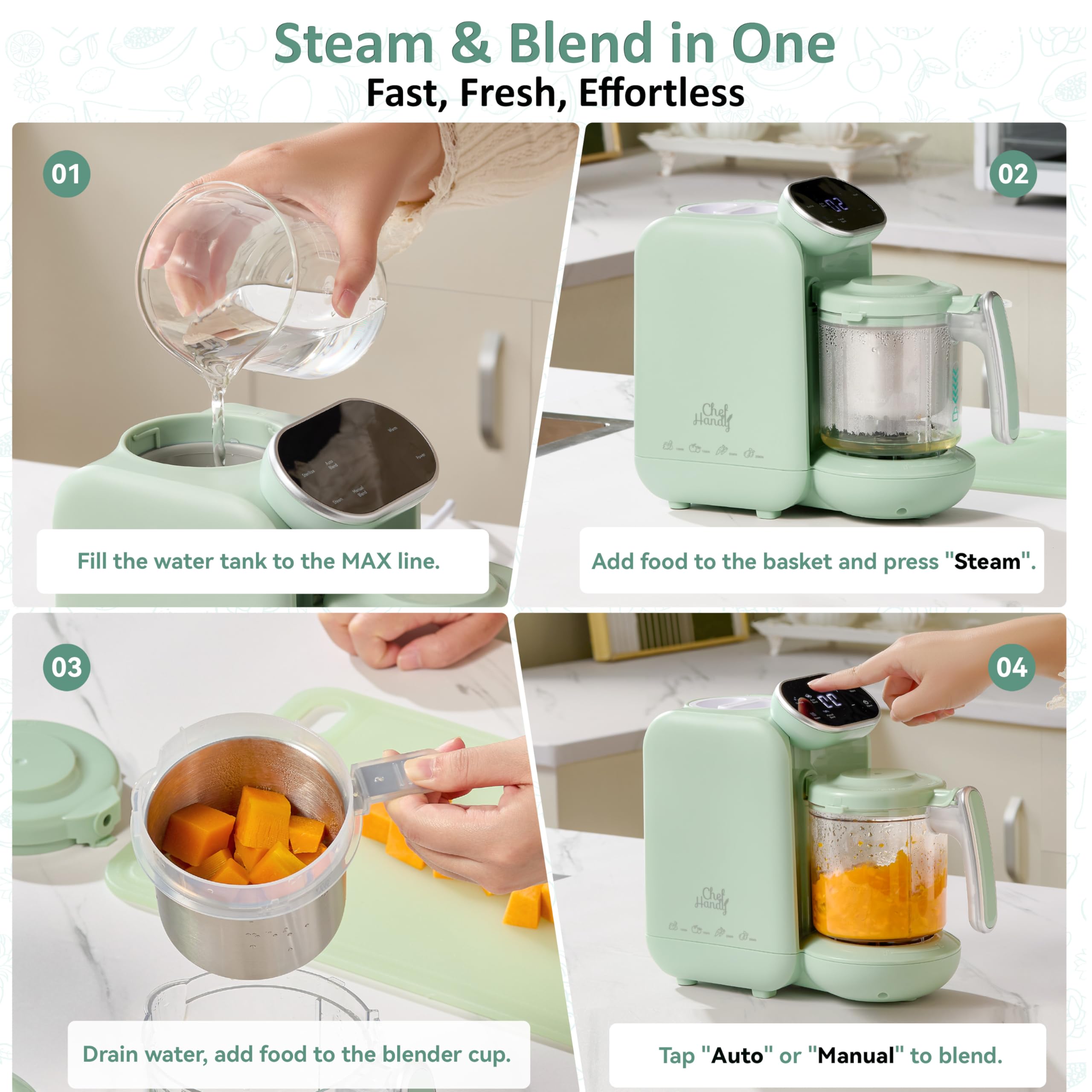 Chefhandy six-pouch bundle provides convenient meal storage.
