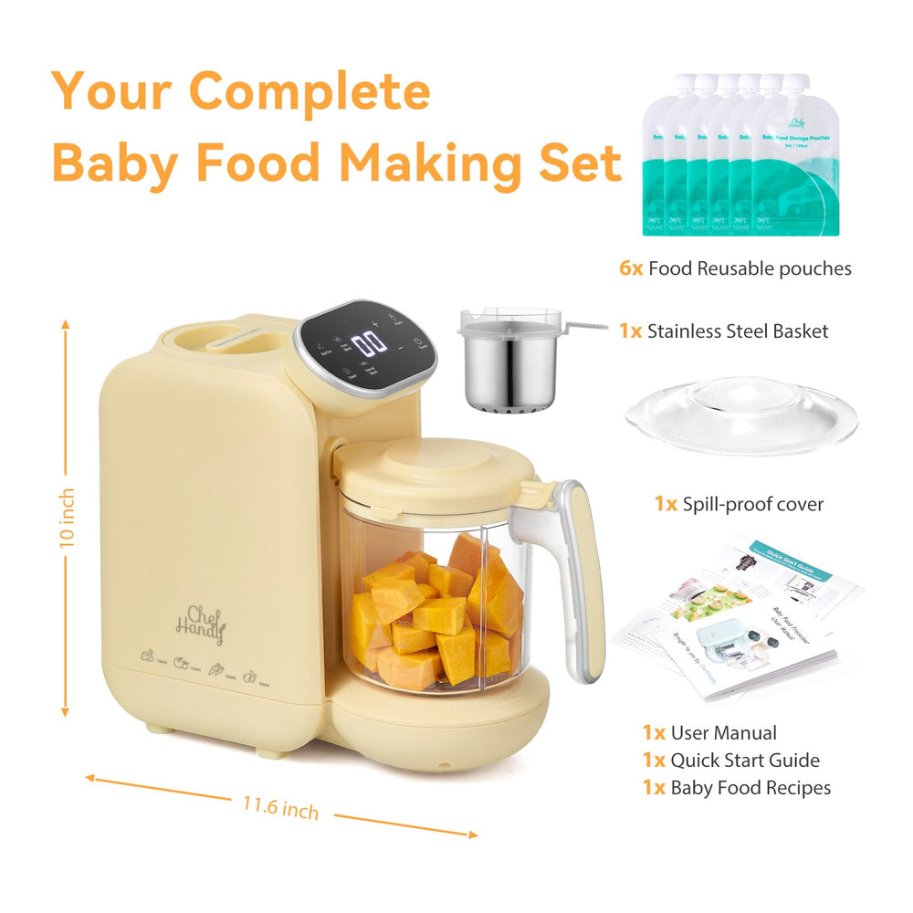 Chefhandy yellow color brightens kitchens and appeals to parents.