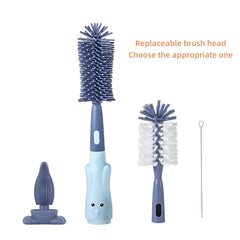 Chemimoso baby bottle brush with silicone head for safe, gentle cleaning