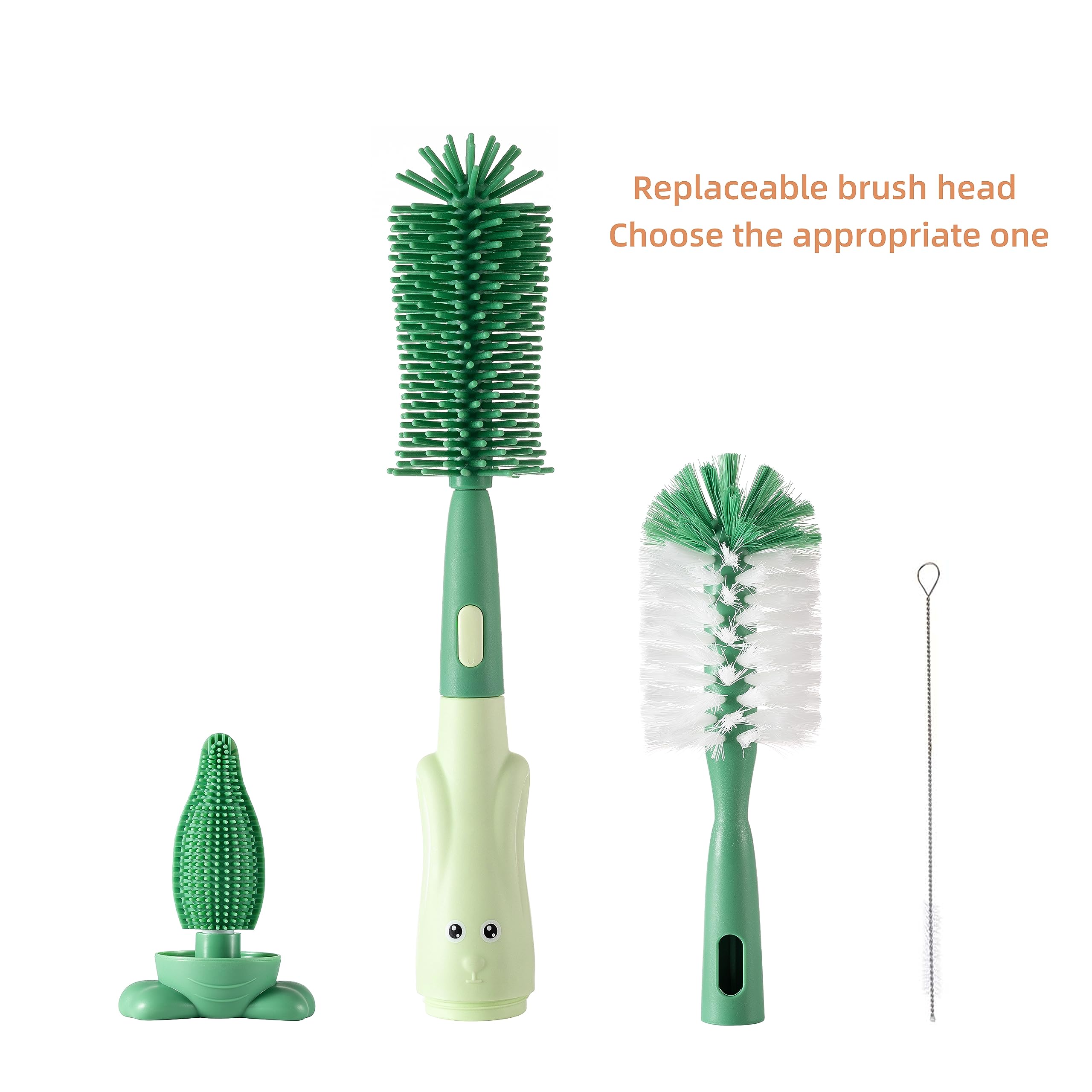 Chemimoso 11.2-inch multifunction bottle brush clean wide-neck bottles easily.