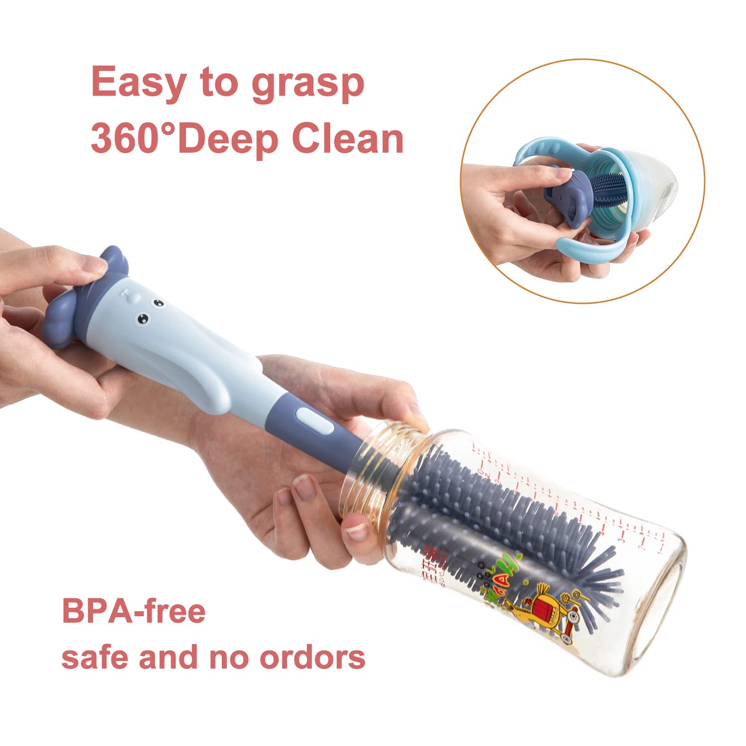 Chemimoso rabbit-shape brush holder for compact storage