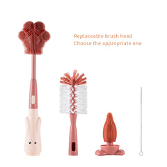 Chemimoso eleven-point-two-inch bottle brush cleans wide-neck bottles and glasses.