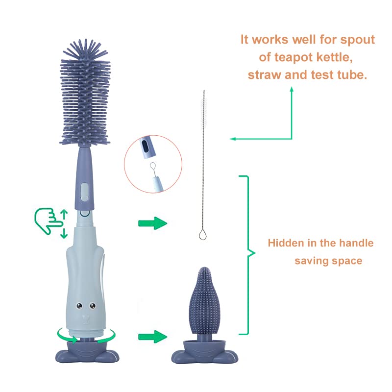 Chemimoso 3.3-inch nipple brush reaches tight areas for thorough cleaning.