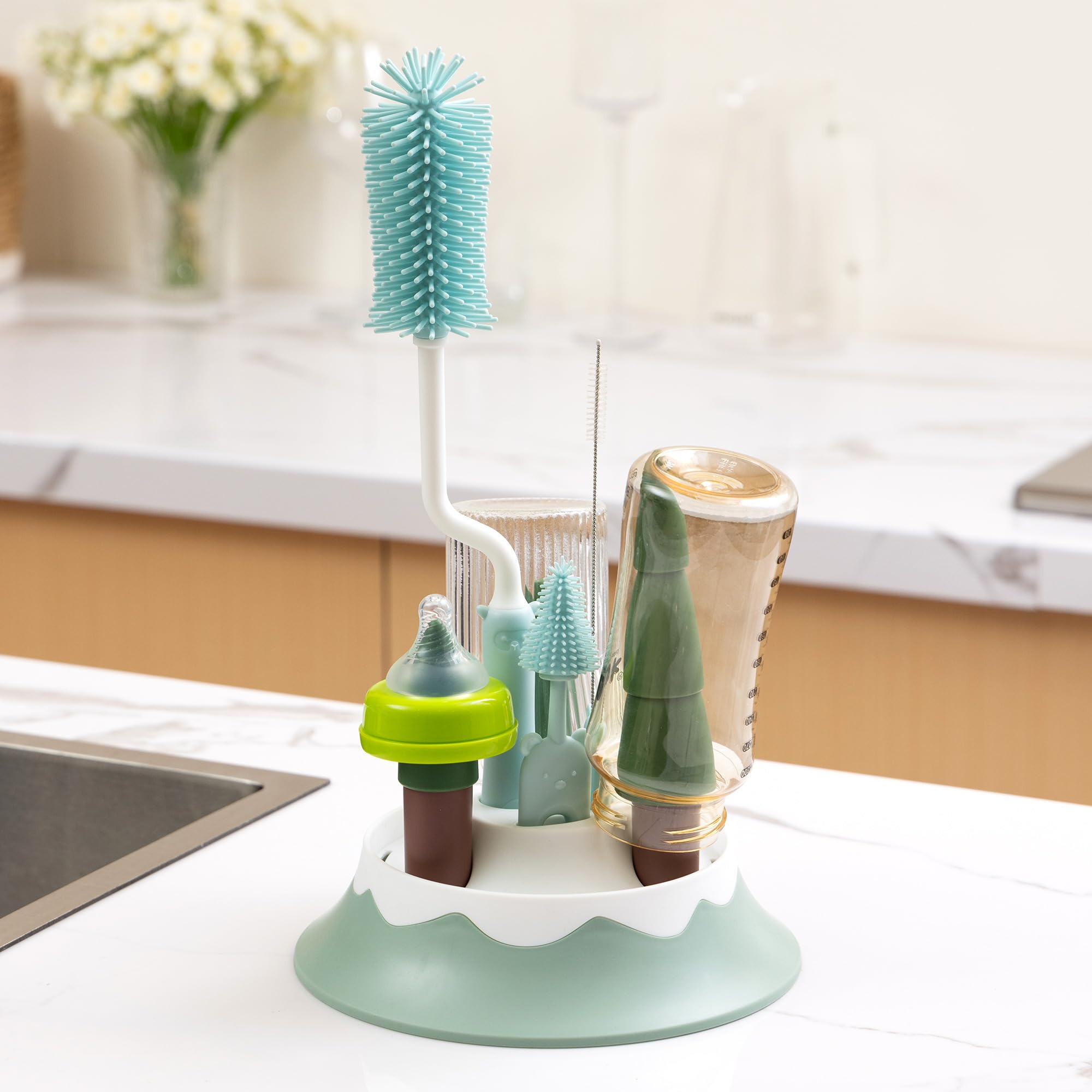 Chemimoso pacifier brush safely cleans pacifiers and small parts.