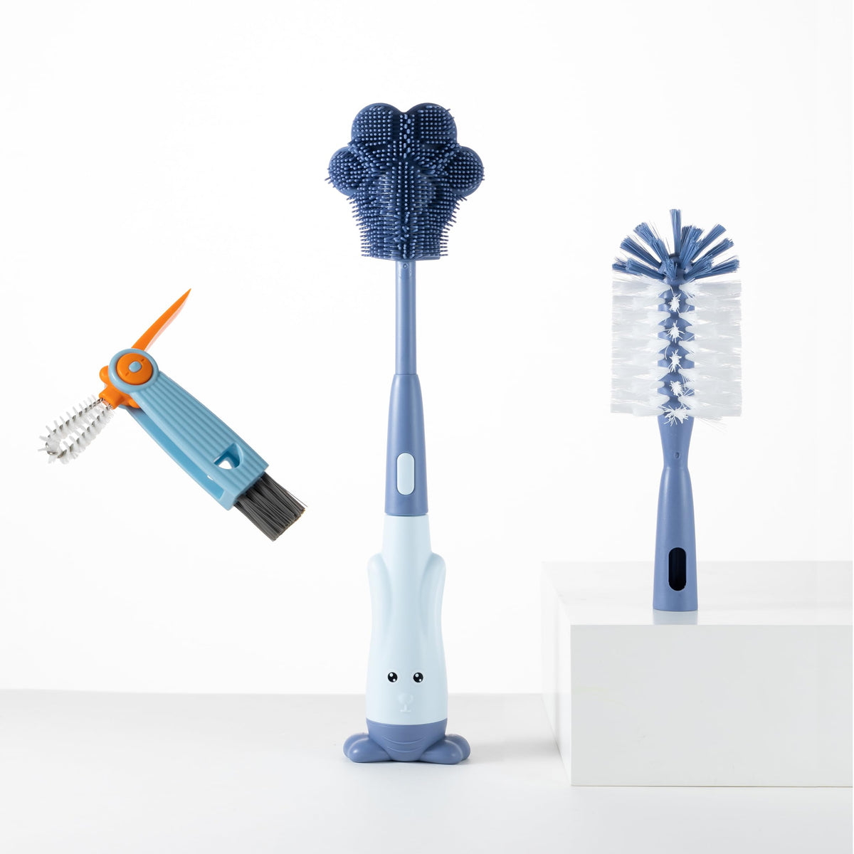 Chemimoso Pawprint cup cleaning brush blue ideal for bottles and cups