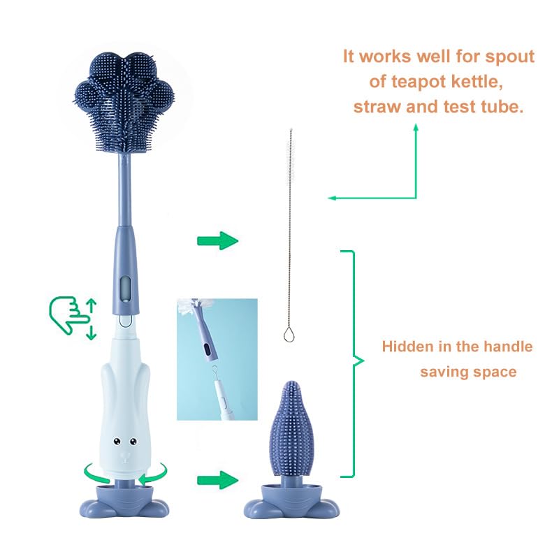 Chemimoso removable nylon brush head offers easy switching for different tasks.