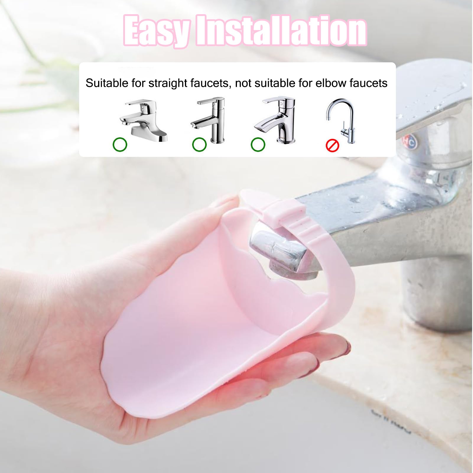 CHEOTIME pink extender reduces splash for cleaner bathroom surfaces