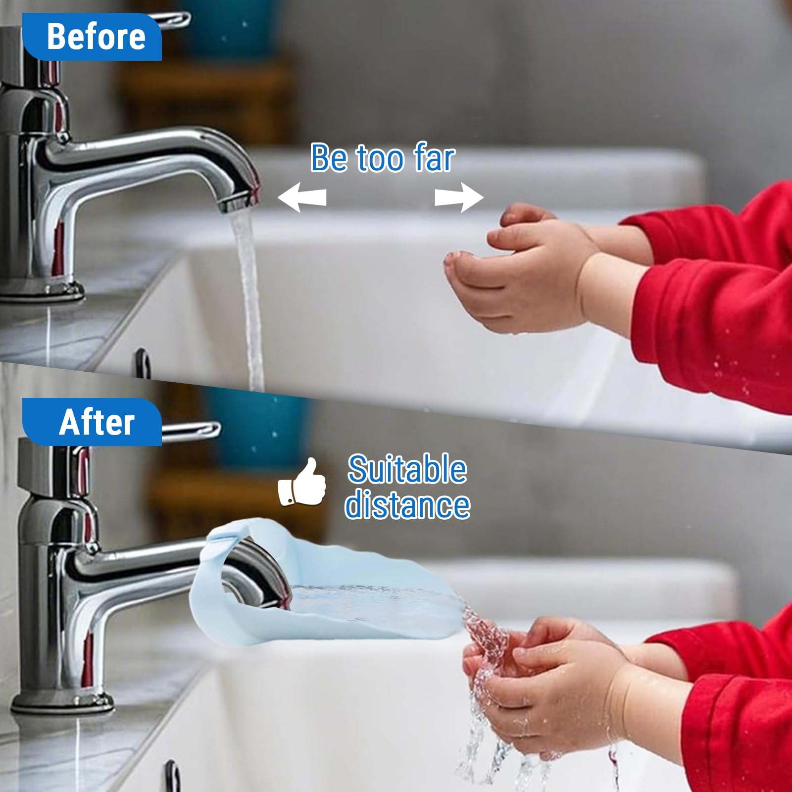 CHEOTIME flexible-fit extender on most faucets for easy setup
