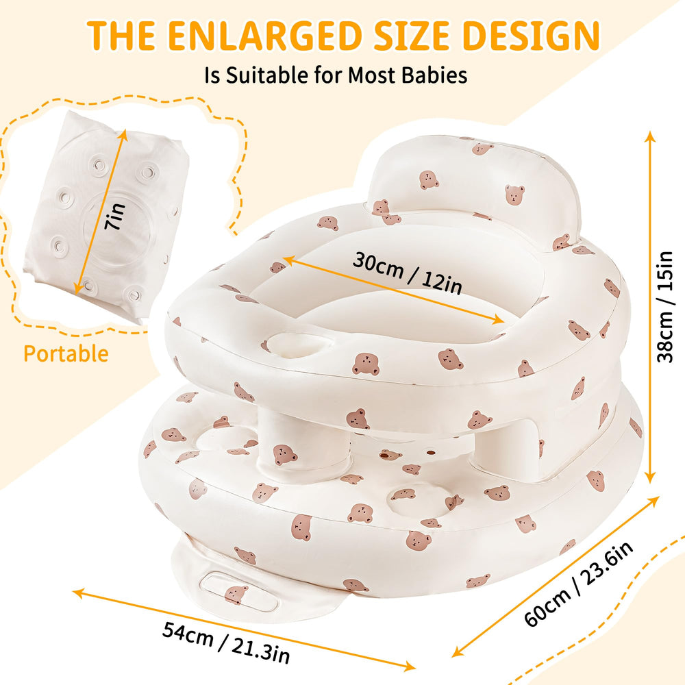 CHEPULA Bear Large Baby Seat with Fence provides secure sit-up in a cozy space.