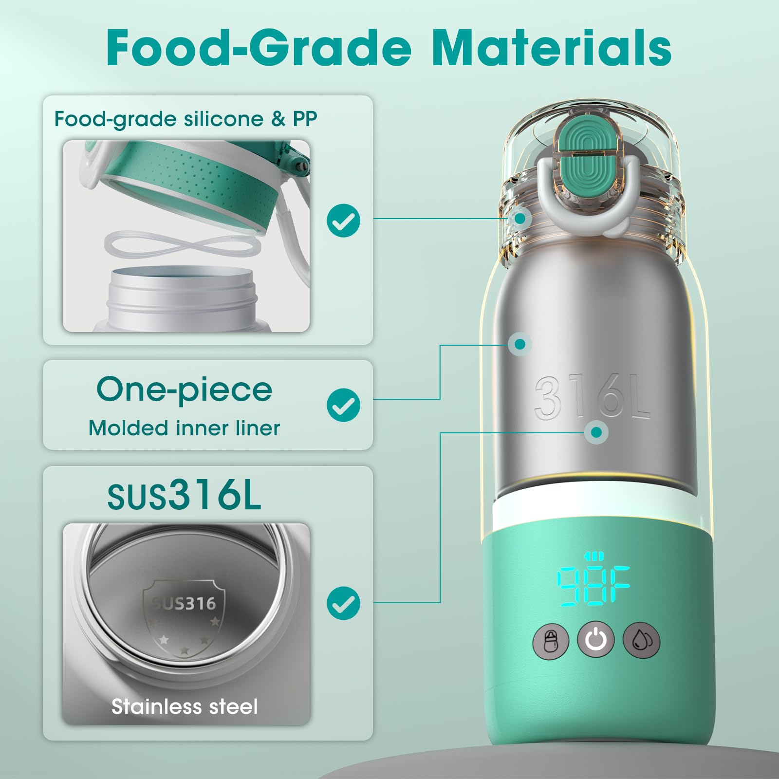 Cheri Baby bottle warmer 12000mAh battery powers multiple uses safely.