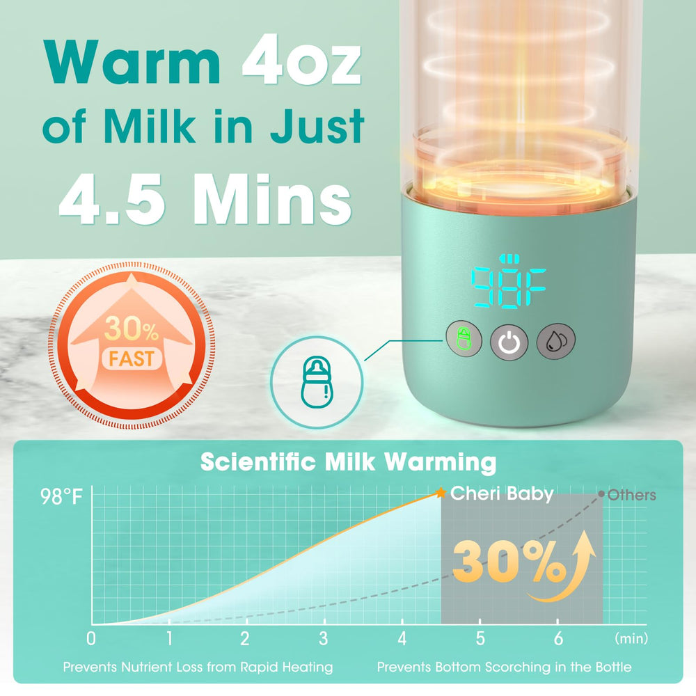Cheri Baby bottle warmer 80W fast heating quickly warms 4oz water.