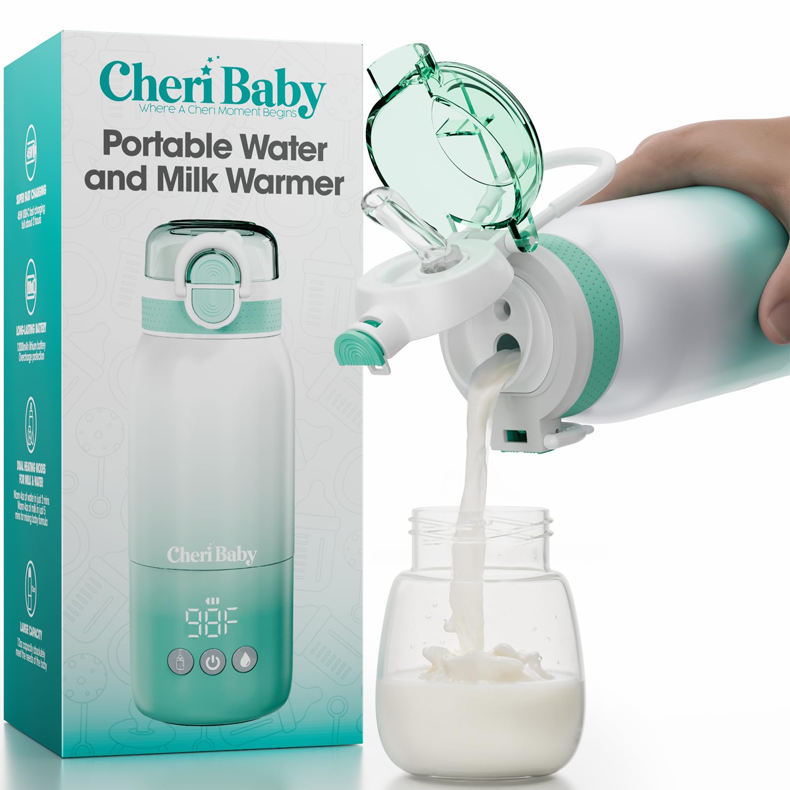 Cheri Baby bottle warmer keep-warm up to 8 hours for late feeds.