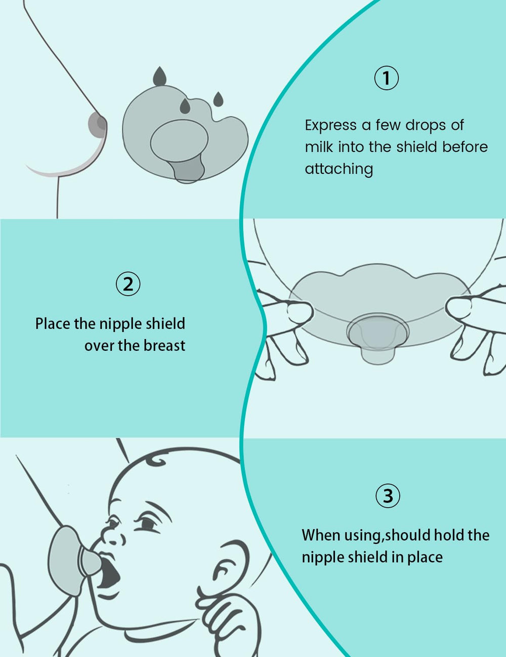 CheriBaby Nipple Shield 20mm size balanced fit and comfort