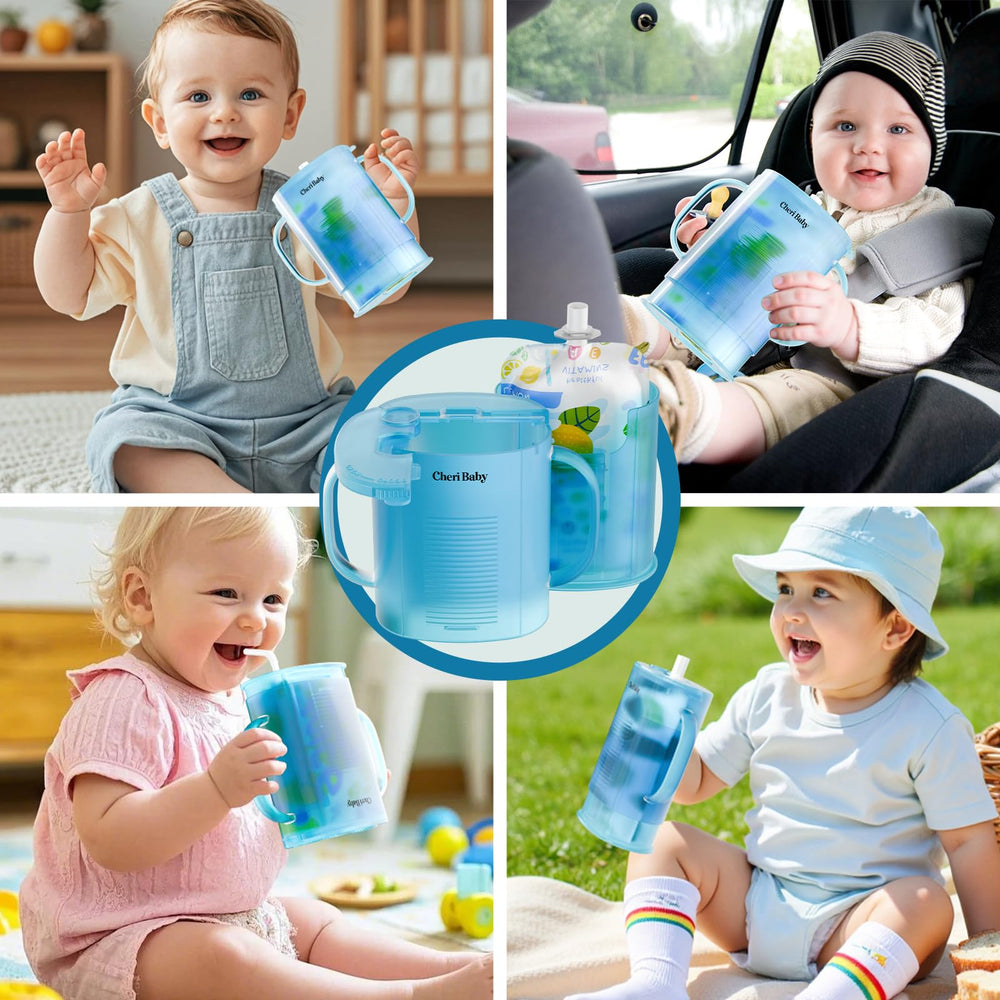 Cheri Baby Squeeze Pouch Holder blue perfect gift for new parents.