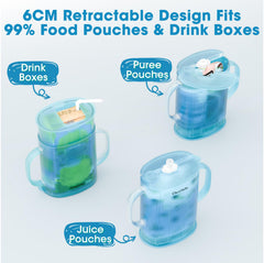 Cheri Baby Squeeze Pouch Holder blue universal compatibility keeps pouches upright.