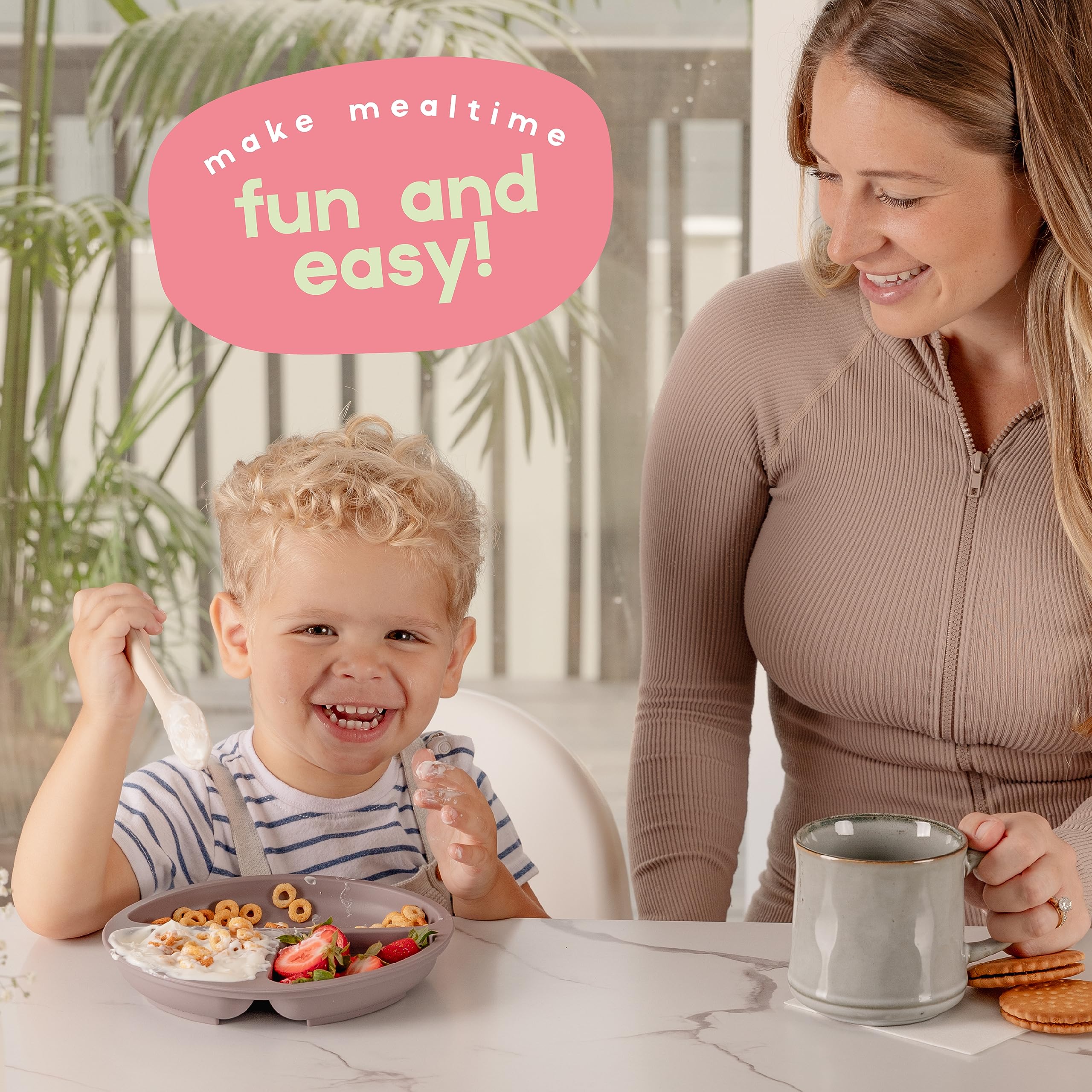 ChériKid durable drop-proof plate withstands everyday mealtime at home