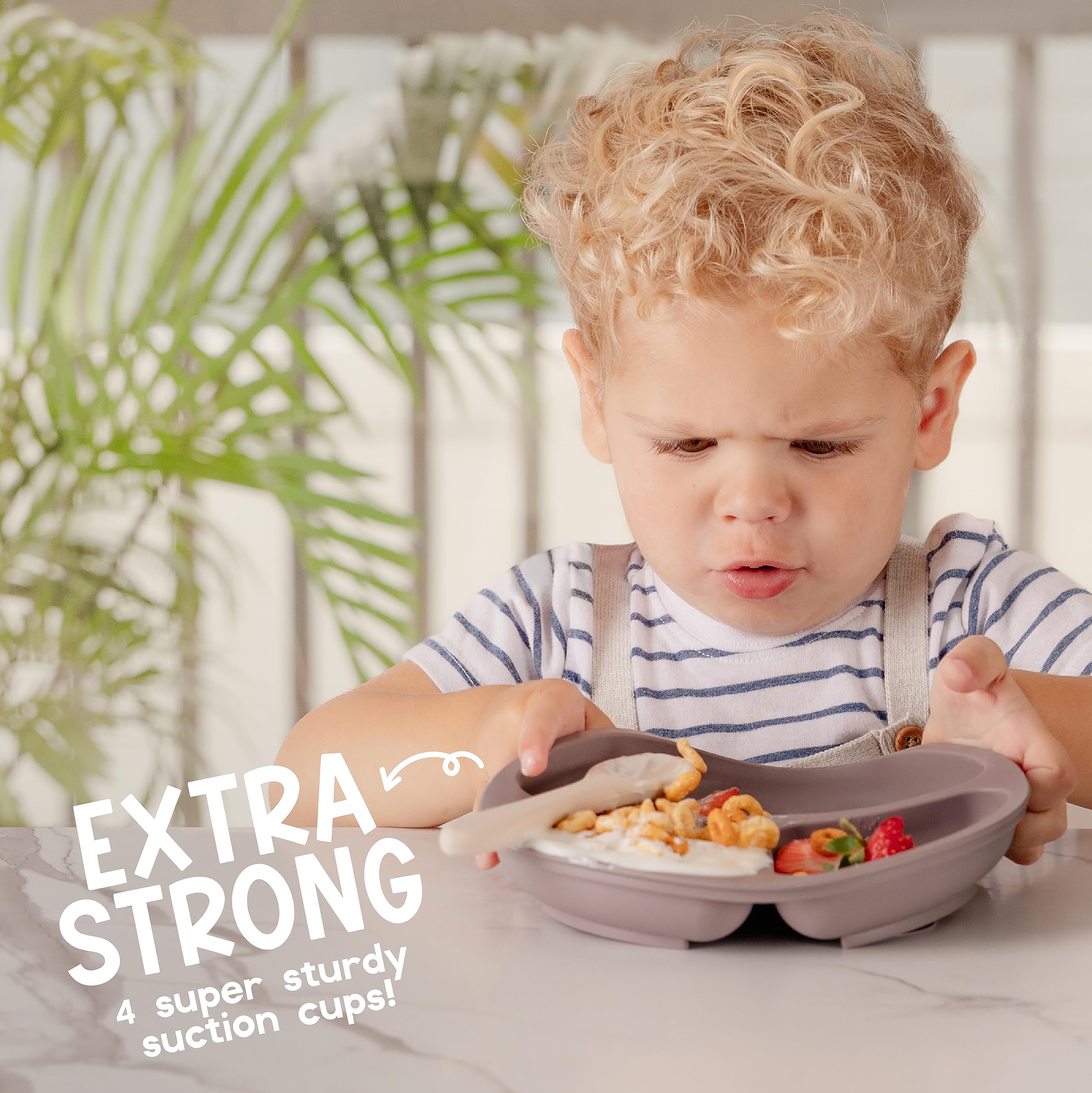 ChériKid silicone baby plate with soft material gentle on gums during teething
