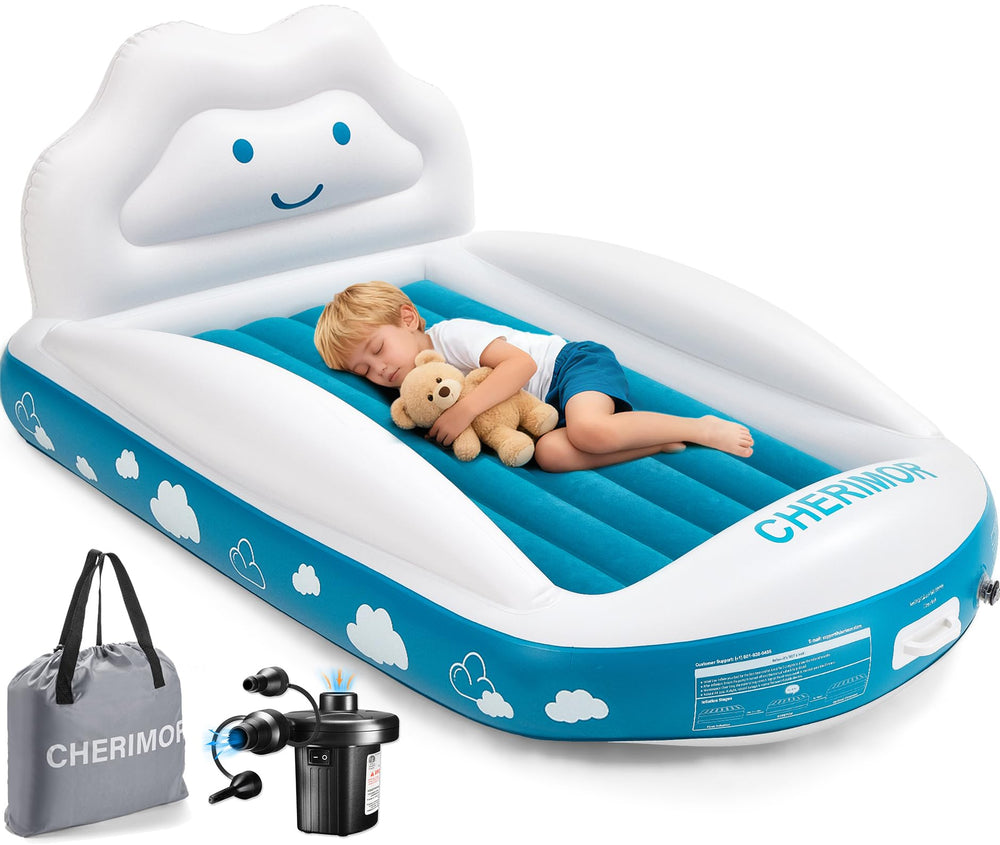 CHERIMOR Inflatable Toddler Bed go-anywhere setup for travel-friendly naps