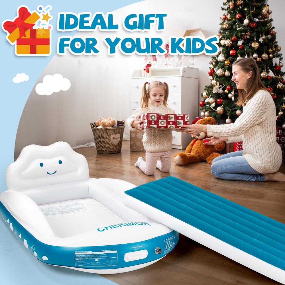 CHERIMOR Toddler Air Mattress ultra-soft flocked surface for gentle skin comfort