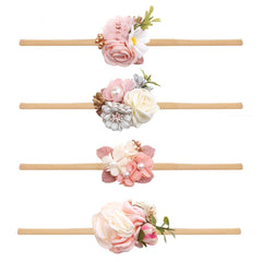 Cherrboll baby flower headband pink — soft nylon for gentle, all-day comfort on tiny heads.