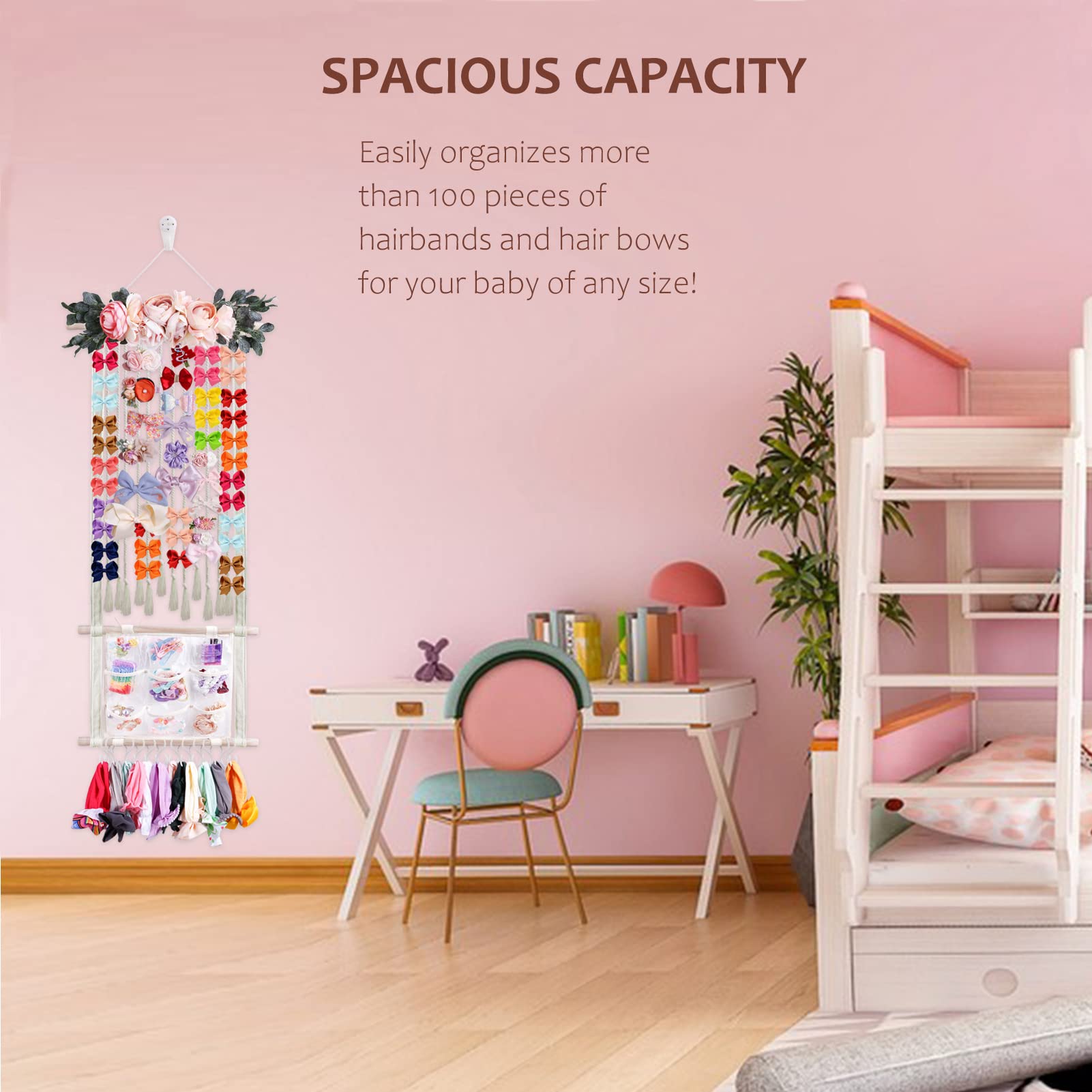 Cherrboll baby girl accessory hanger keeps clips and headbands sorted.