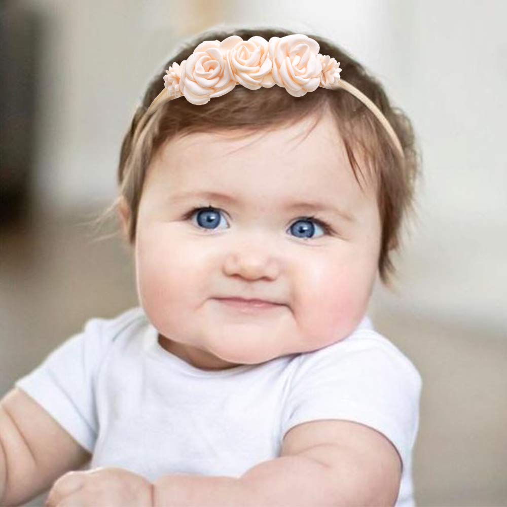 Cherrboll green flower headband provides gentle hold without red marks