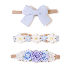 Cherrboll baby headbands 3-piece floral set to brighten everyday outfits
