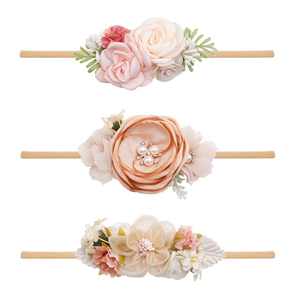 Cherrboll flower headbands set 1 with gentle elasticity for newborn styling