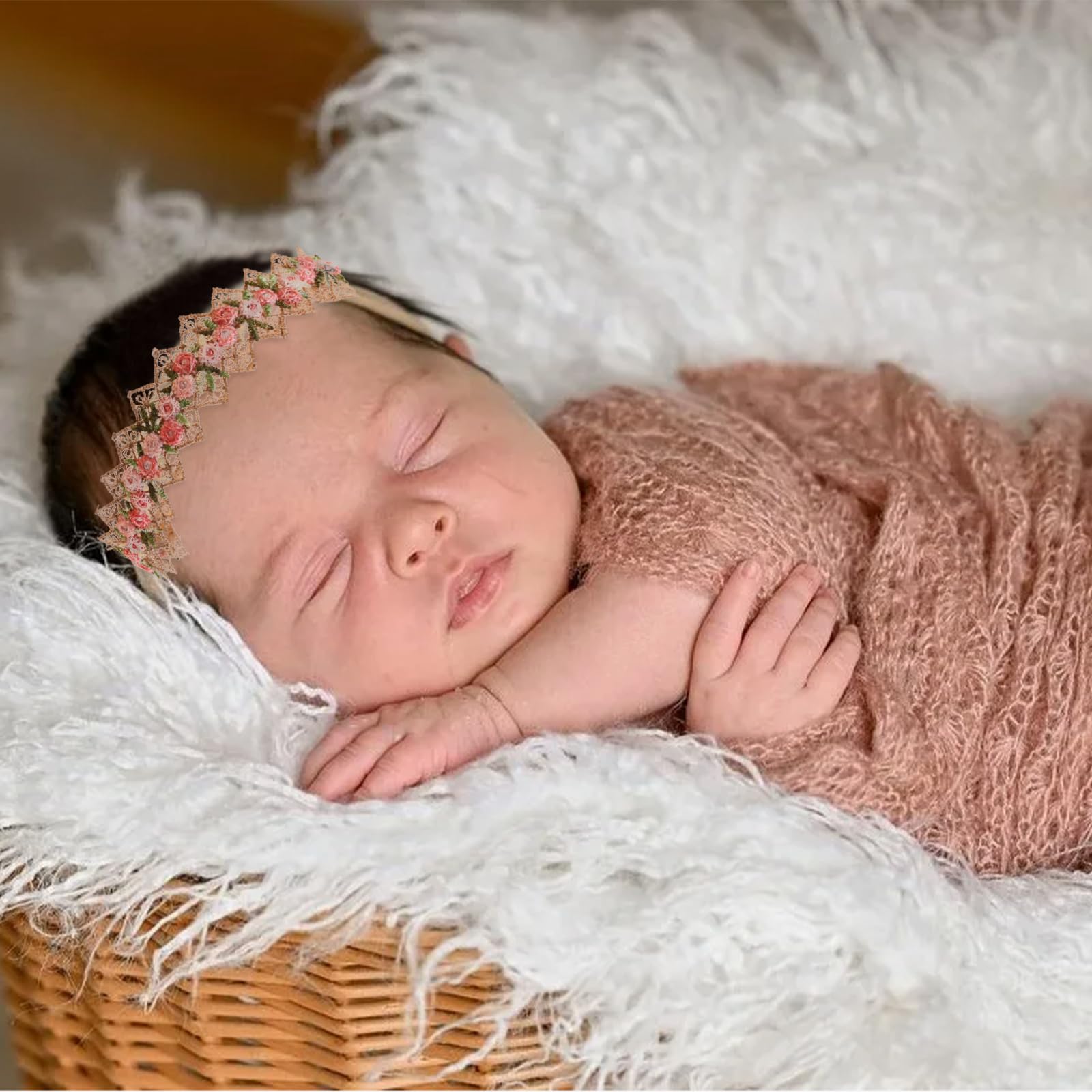 Cherrboll lavender flower headband, comfortable all-day wear for infants