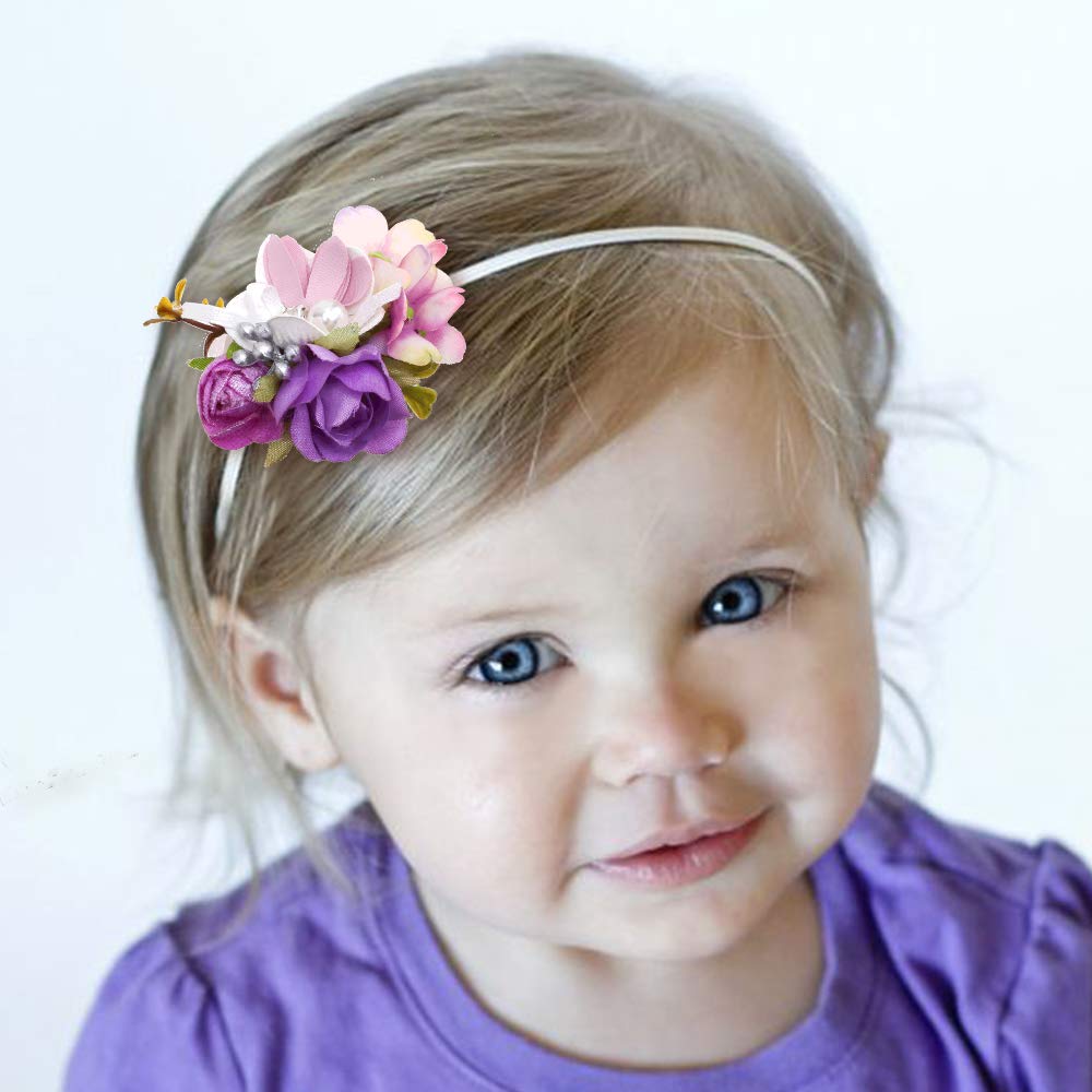 Cherrboll elastic adjustable headband fits newborn to toddler without slipping